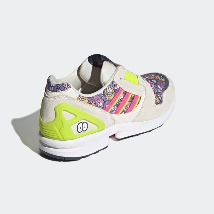 Adidas Men's ZX 8000 Low Shoes, Chalk White/Solar Pink/Team Semi Sol Yellow