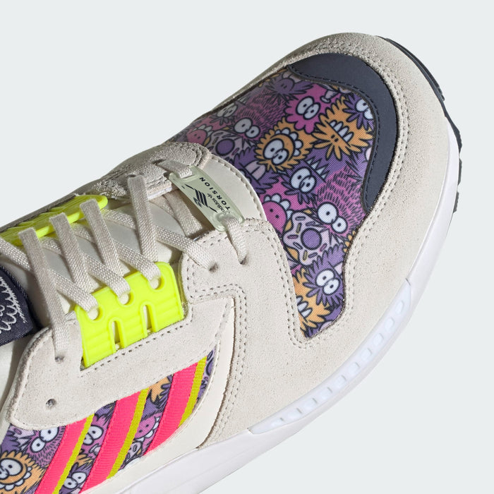 Adidas Men's ZX 8000 Low Shoes, Chalk White/Solar Pink/Team Semi Sol Yellow