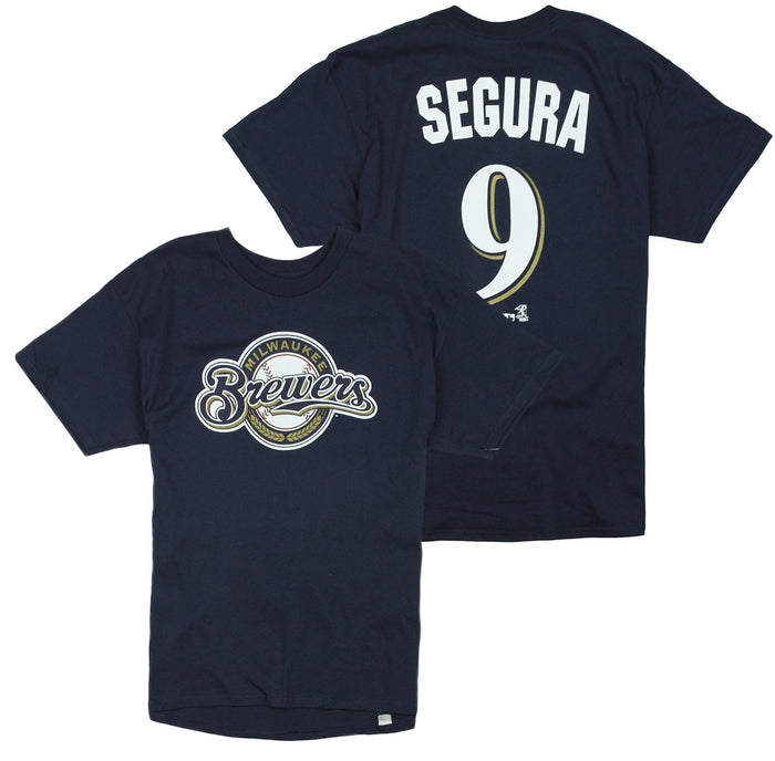 Milwaukee Brewers Jean Segura # 9 MLB Big Boys Player T-Shirt - Navy