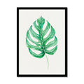 Monstera Leaf Artwork No 3 | Green Botanical Wall Art - Framed