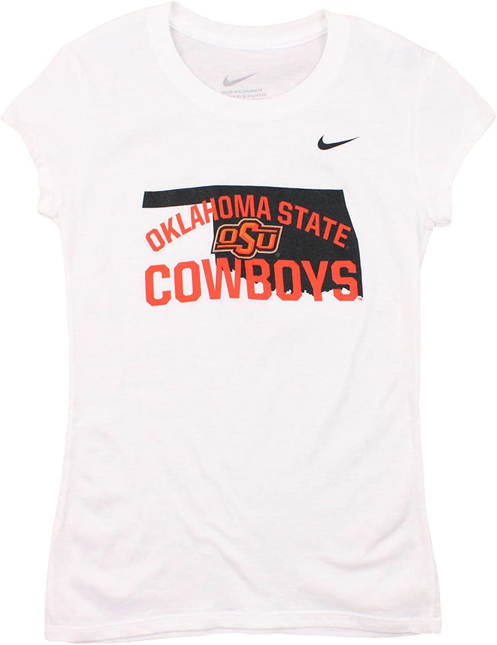 Nike NCAA Big Girls Youth Oklahoma State Cowboys Outline Tee, White