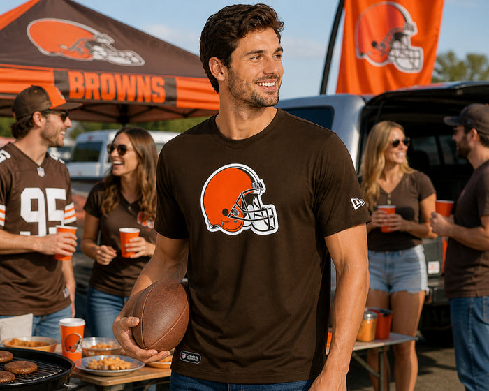 New Era NFL Cleveland Browns Mens Stadium Logo Short Sleeve Poly Tee
