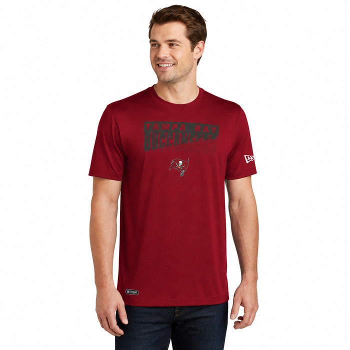 New Era NFL Men's Scoreboard Short Sleeve Poly Dri-tek Tee Buccaneers Dark Red