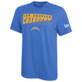 New Era NFL Men's Scoreboard Short Sleeve Poly Dri-tek Tee Chargers Airforce Blue