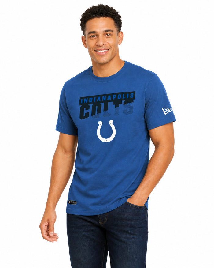 New Era NFL Men's Scoreboard Short Sleeve Poly Dri-tek Tee Colts Speed Blue