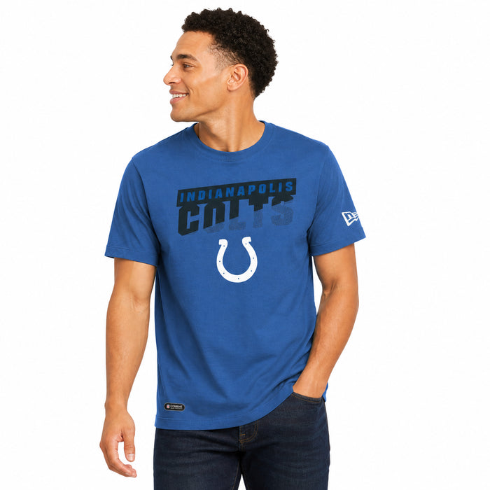 New Era NFL Men's Scoreboard Short Sleeve Poly Dri-tek Tee Colts Speed Blue