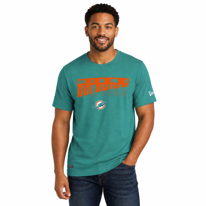 New Era NFL Men's Scoreboard Short Sleeve Poly Dri-tek Tee Dolphins Aqua