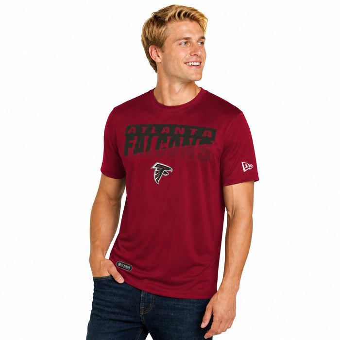 New Era NFL Men's Scoreboard Short Sleeve Poly Dri-tek Tee Falcons Dark Red