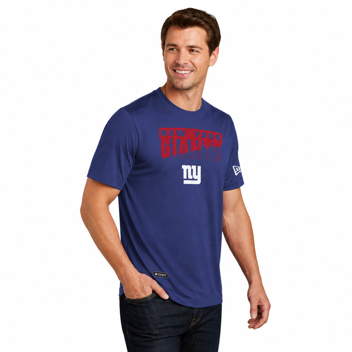 New Era NFL Men's Scoreboard Short Sleeve Poly Dri-tek Tee Giants Royal