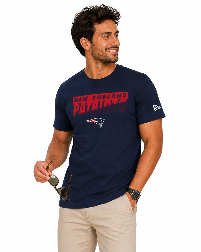 New Era NFL Men's Scoreboard Short Sleeve Poly Dri-tek Tee Patriots Navy