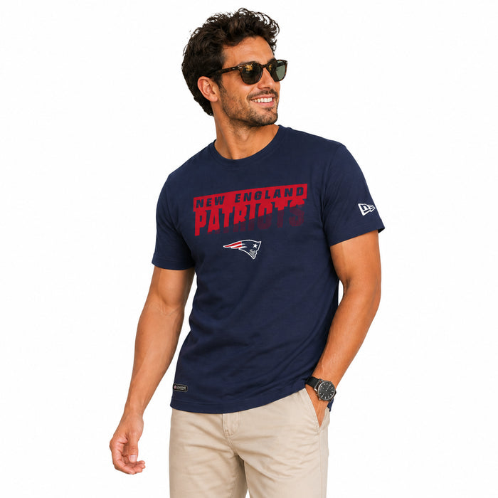 New Era NFL Men's Scoreboard Short Sleeve Poly Dri-tek Tee Patriots Navy