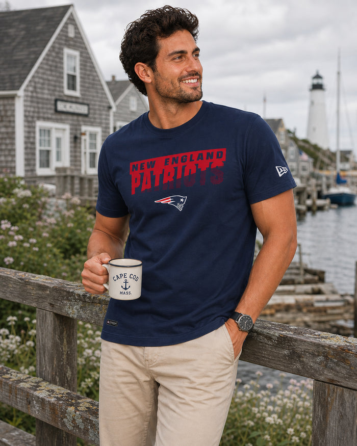 New Era NFL Men's Scoreboard Short Sleeve Poly Dri-tek Tee Patriots Navy