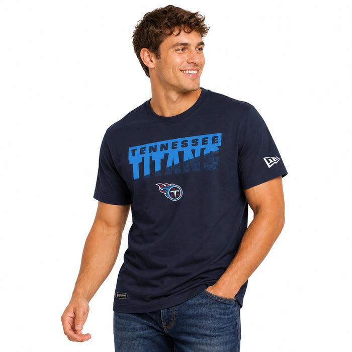 New Era NFL Men's Scoreboard Short Sleeve Poly Dri-tek Tee Titans Navy