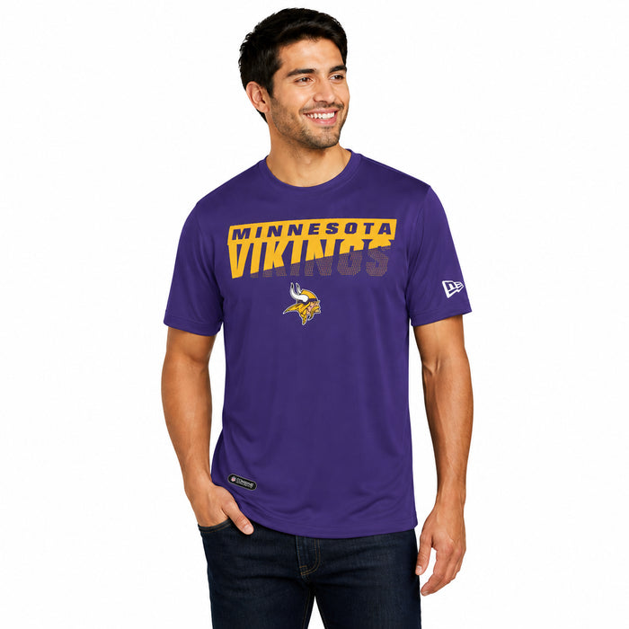 New Era NFL Men's Scoreboard Short Sleeve Poly Dri-tek Tee Vikings Purple