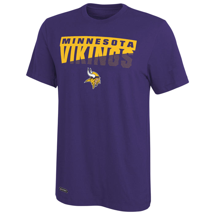 New Era NFL Men's Scoreboard Short Sleeve Poly Dri-tek Tee Vikings Purple