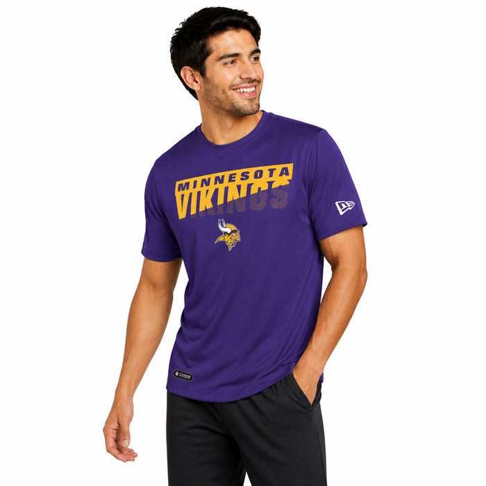 New Era NFL Men's Scoreboard Short Sleeve Poly Dri-tek Tee Vikings Purple