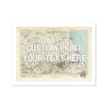 Newcastle Personalised Map Print | Custom Map of Newcastle | White Vintage Font - Unframed Wall Art