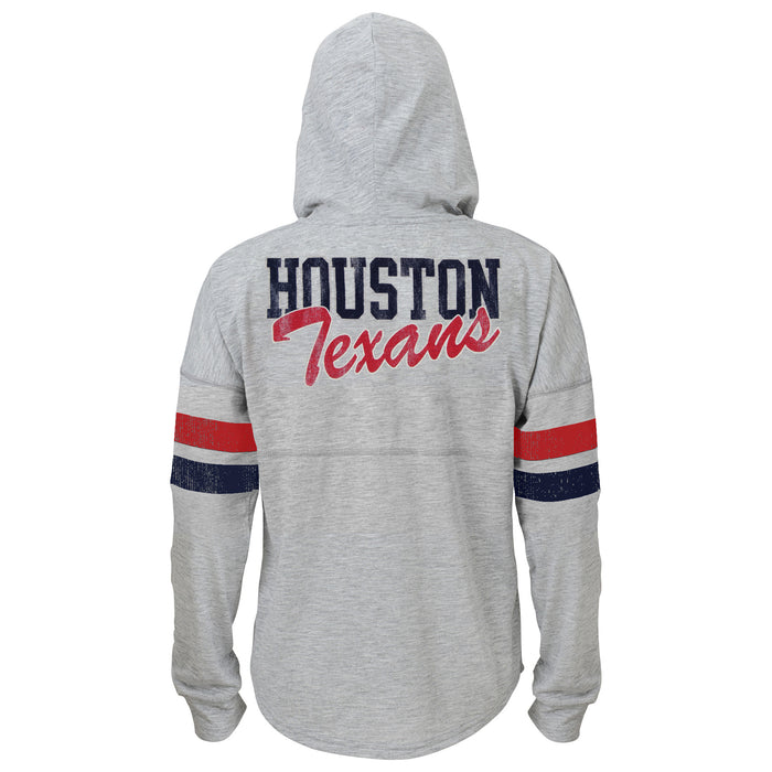 NFL Youth Girls Campus Slouch Hooded Shirt, Houston Texans Grey