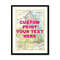 Northumberland Personalised Map Print | Map of Northumberland | Pink Hand Drawn Font - Framed Wall Art