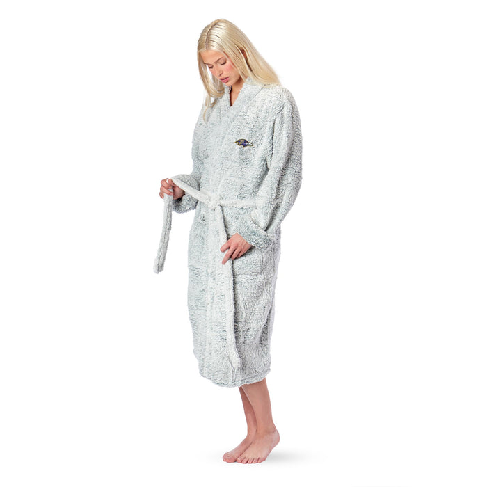 Northwest NFL Baltimore Ravens Women's Sherpa Bath Robe, 25" x 47", Gray