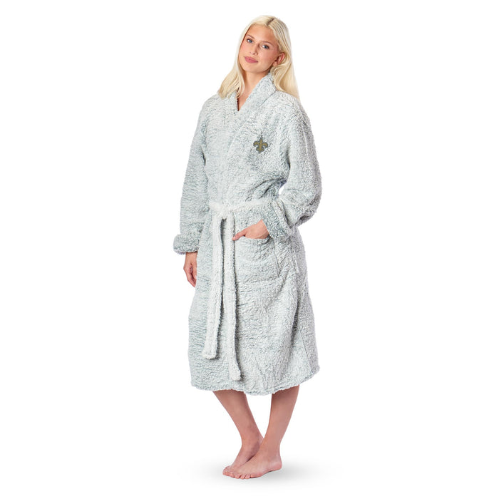 Northwest NFL New Orleans Saints Women's Sherpa Bath Robe, 25" x 47", Gray