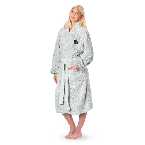 Northwest NFL New York Giants Women's Sherpa Bath Robe, 25" x 47", Gray