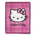 Northwest X Hello Kitty Plaid Perfect Woven Jacquard Throw Blanket, 46"W x 60"L