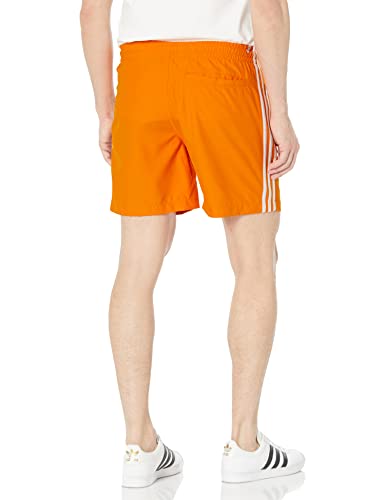 Adidas Originals Mens 3-Stripes Swim Shorts, Bright Orange