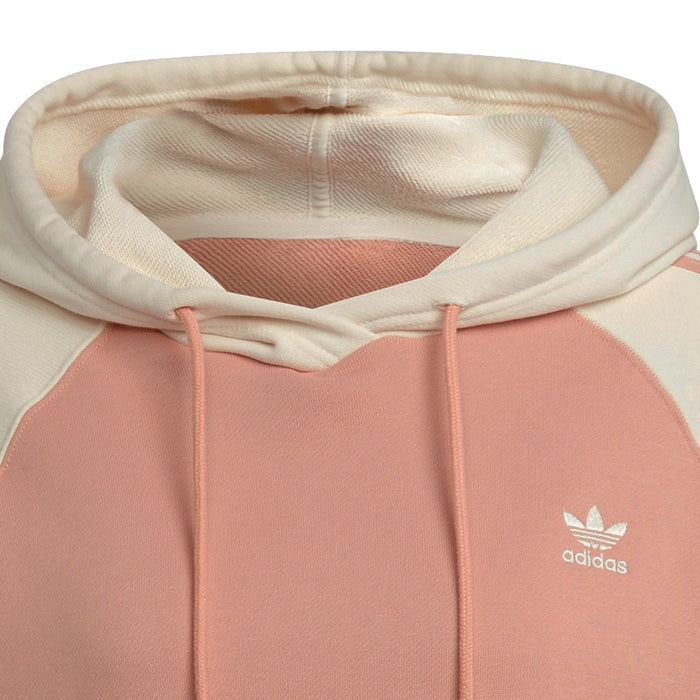 adidas Originals Womens Collegiate Cropped Cotton French Terry Hoodie, Ambient Blush