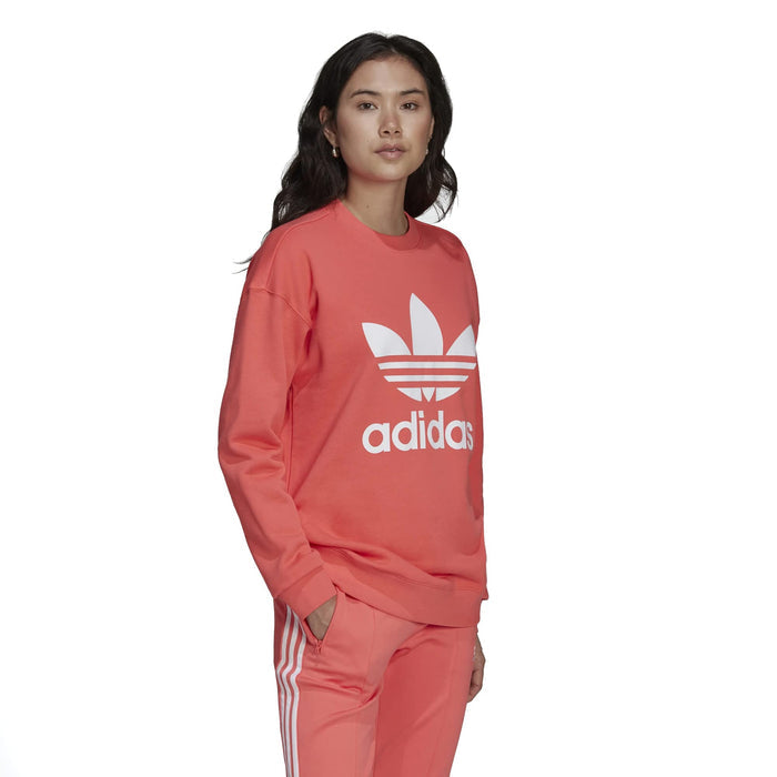 adidas Originals Womens Trefoil Crew Sweatshirt, Semi Turbo
