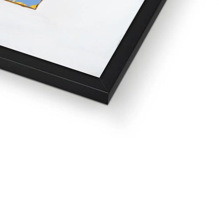 Our Happy Place quote print on vintage style book cover in blue - Framed