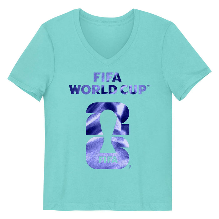 Outerstuff FIFA World Cup 2026 Kids Girls 4-14 V-Neck Tee, Red