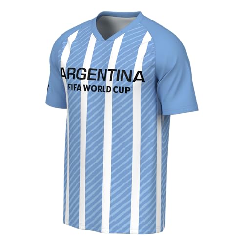 Outerstuff FIFA World Cup 2026 Mens Short Sleeve Sublimated Soccer Fashion Top,Argentina