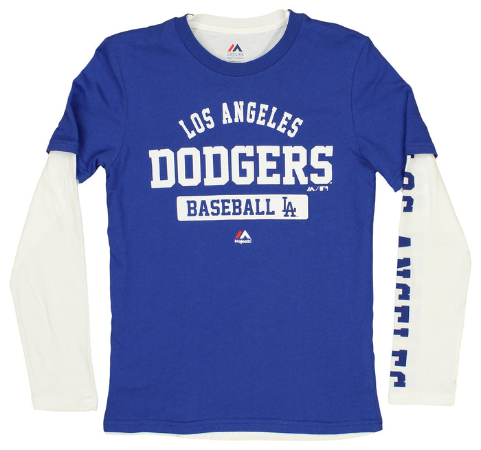 Outerstuff MLB Boys Youth 3-in-1 Long and Short Sleeve T-Shirt Combo Pack - Los Angeles Dodgers
