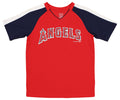 Outerstuff MLB Los Angeles Angels Boys Youth Short Sleeve V-Neck Team Color Jersey T-Shirt