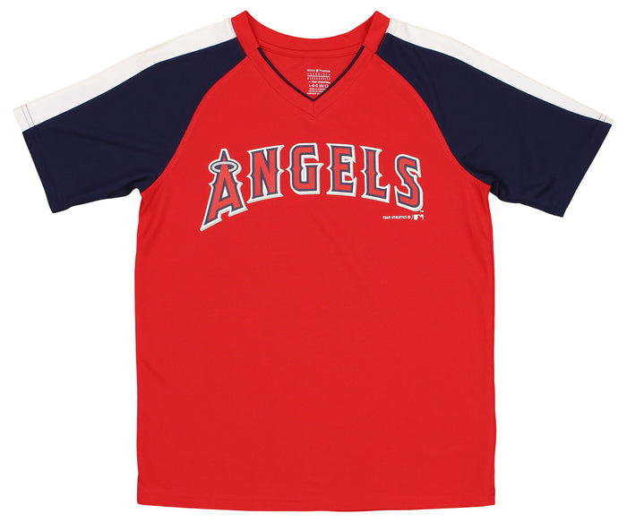 Outerstuff MLB Los Angeles Angels Boys Youth Short Sleeve V-Neck Team Color Jersey T-Shirt