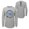 Outerstuff NBA Boys Detroit Pistons Black Out Long Sleeve Waffle Knit