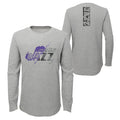 Outerstuff NBA Boys Utah Jazz Black Out Long Sleeve Waffle Knit