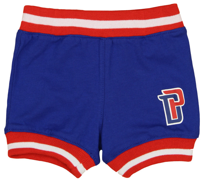 Outerstuff NBA Detroit Pistons Newborn Short Sleeve Creeper Bodysuit, Shorts, and Headband Set
