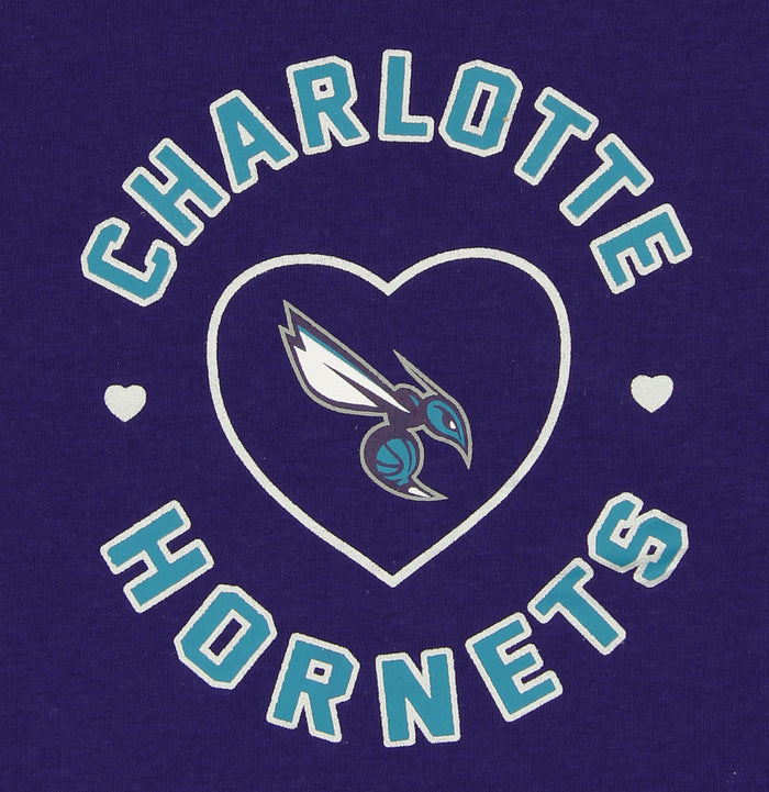 Outerstuff NBA Girls Toddlers 2t-4t Love Team Cotton Long Sleeve Tee, Charlotte Hornets