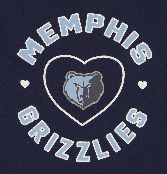 Outerstuff NBA Girls Toddlers 2t-4t Love Team Cotton Long Sleeve Tee, Memphis Grizzlies