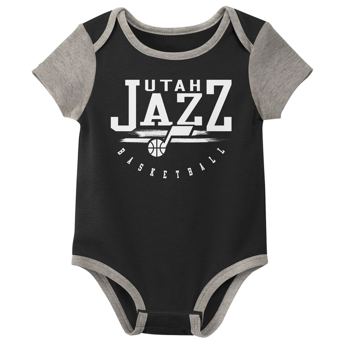 Outerstuff NBA Newborn Baby and Infant Short Sleeve Bodysuit Variety 3-Pack - Utah Jazz