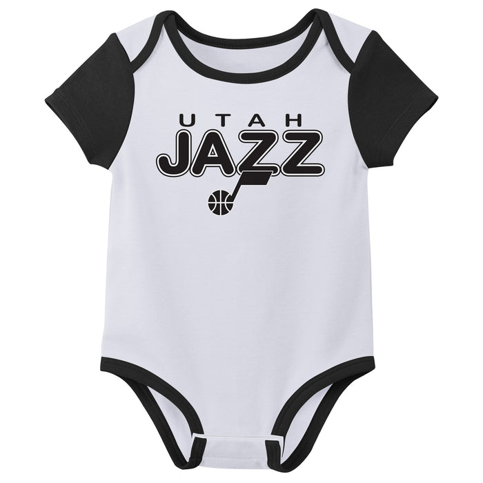 Outerstuff NBA Newborn Baby and Infant Short Sleeve Bodysuit Variety 3-Pack - Utah Jazz