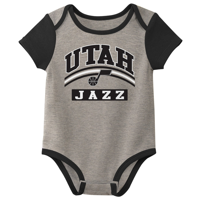 Outerstuff NBA Newborn Baby and Infant Short Sleeve Bodysuit Variety 3-Pack - Utah Jazz