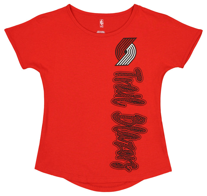 Outerstuff NBA Portland Trail Blazers Girls 7-16 Short Sleeve Dolman Cotton Tee, Team Color