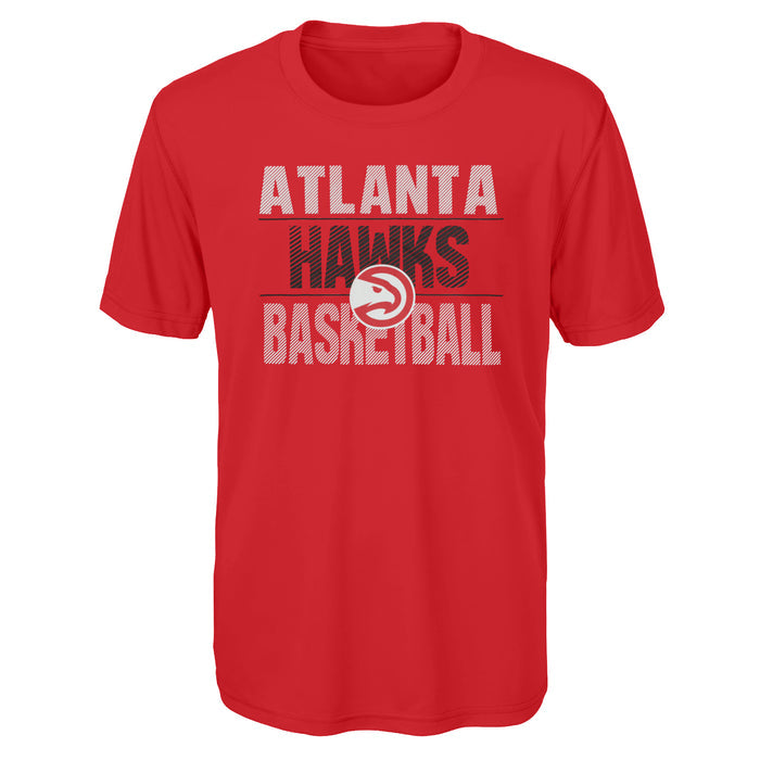 Outerstuff NBA Youth Boys Performance Long and Short Sleeve T-Shirt Combo, Atlanta Hawks