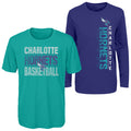 Outerstuff NBA Youth Boys Performance Long and Short Sleeve T-Shirt Combo, Charlotte Hornets