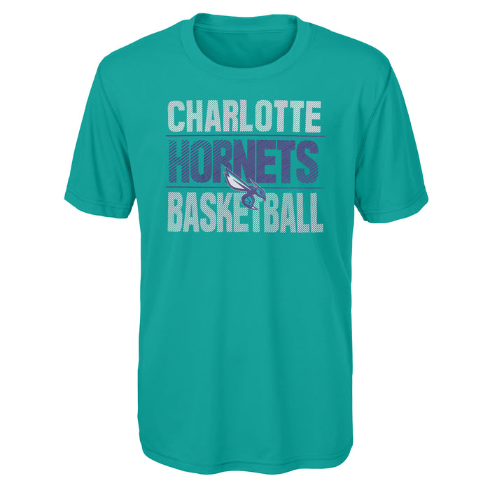 Outerstuff NBA Youth Boys Performance Long and Short Sleeve T-Shirt Combo, Charlotte Hornets