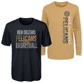 Outerstuff NBA Youth Boys Performance Long and Short Sleeve T-Shirt Combo, New Orleans Pelicans