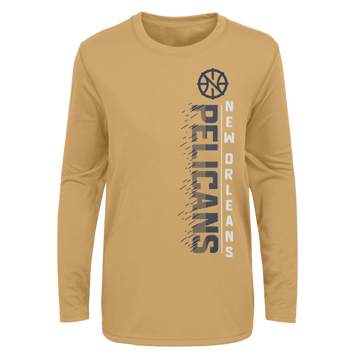 Outerstuff NBA Youth Boys Performance Long and Short Sleeve T-Shirt Combo, New Orleans Pelicans